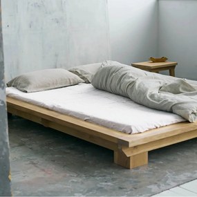 Fehér gumis len lepedő 140x200 cm White – Linen Tales