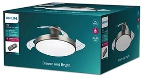 Philips-LED Mennyezeti lámpa ventilátorral LED/35W/230V 5500/4000/2700K + távirányító  nikkel