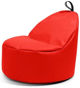 Piros bőrutánzat babzsákfotel Round XL – So Soft?