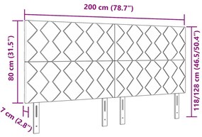 Fejtámla Gyémánt Blokkok Mintázattal Sötét Szürkében, 200 cm Anyag