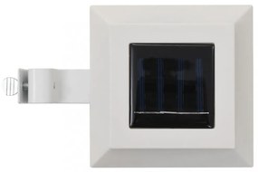6 db négyszögletes fehér kültéri napelemes LED lámpa, 12 cm