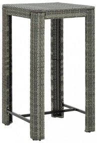 szürke polyrattan kerti bárasztal 60,5 x 60,5 x 110,5 cm
