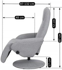 Modern Fotel Szürke Szövet Kárpittal. TONY