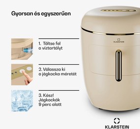 Klarstein Passau jégkockakészítő 2 méret 15 kg/24 h Auto-Clean
