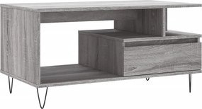 vidaXL szürke sonoma szerelt fa dohányzóasztal 90x49x45 cm
