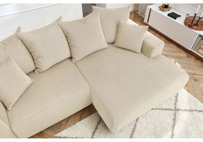 Krémszínű bársony sarokkanapé Enjoy – Bobochic Paris