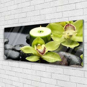 Fali üvegkép orchidea virágok 125x50 cm