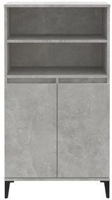 betonszürke szerelt fa magasszekrény 60 x 36 x 110 cm