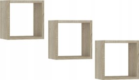 Akasztós polc K 25x25cm sonoma tölgy 3 db-os szett Akd