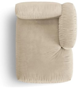 Bézs bársony kanapé modul (jobb oldali) Martina – Micadoni