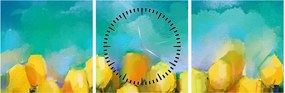 Sárga tulipán képe (órával) (90x30 cm)