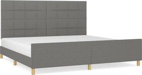vidaXL sötétszürke szövet ágykeret matrac nélkül 200 x 200 cm