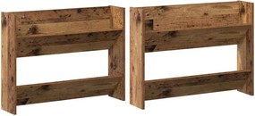 vidaXL Cipőszekrény polcokkal 2 pcs Régi fa 80 x 18 x 60 cm Faanyag