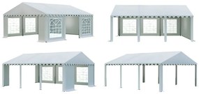 Szilárd és kiváló minőségű party sátor piros és fehér színben 5m x 6m