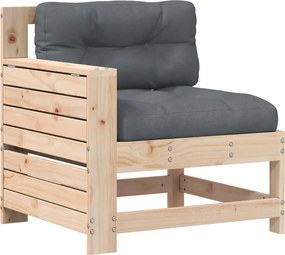 vidaXL tömör fenyőfa kerti karfás kanapé párnával