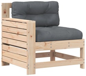 vidaXL tömör fenyőfa kerti karfás kanapé párnával