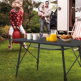 MIADOMODO Összecsukható kempingasztal 90 x 45 x 53 cm fekete