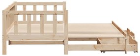 kihúzható heverő fiókokkal matrac nélkül 90 x 190 cm