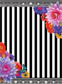 Fotótapéta Virágok csíkos pillangók vinil 184x254 +ragasztó