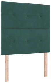 Box Spring Ágy Matraccal &amp; Pad Sötét Zöld 90x190 cm Bársony