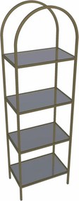 Fém könyvespolc, antik-átlátszó, 47 cm