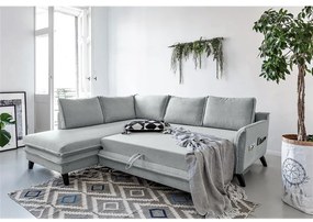 Charming Charlie L világosszürke kinyitható sarokkanapé, bal oldali - Miuform