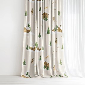 Goldea karácsonyi pamut drapéria - karácsonyi dalok 200x150 cm