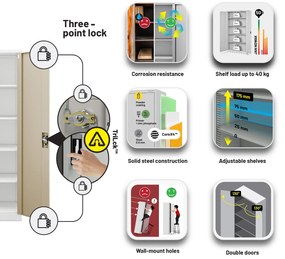 Iratszekrény fehér/arany tölgy: Eco Design JAN H
