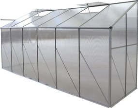 Kerti üvegház falhoz helyezhető, polikarbonát, 122x374x199 cm, MABON TYP 4
