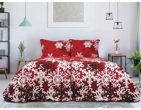 B.E.S. Petrovice Flanel ágynemű Vörös téli mese,140 x 200 cm, 70 x 90 cm
