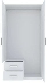 Kétajtós Tükrös Gardróbszekrény Fehér Színben. TAMINA 100 cm.