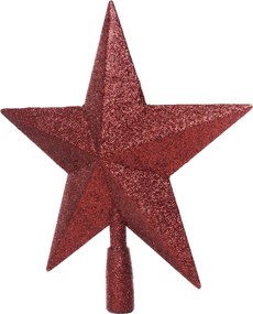 Bordó glitteres csúcsdísz 28.5 cm