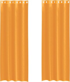 vidaXL 2 db narancssárga fátyolfüggönyök rojtokkal 140x260 cm