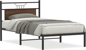 vidaXL ágykeret matrac nélkül barna tölgy 107x203 cm műfa