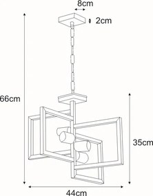 KAJA K-4036 LAVAYA Fekete Színű Függeszték 4xE27 15W IP20