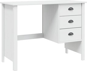 vidaXL Fiókos Asztal fiókkal Fehér 100 x 45 x 74 cm Tömör fenyőfa