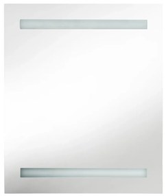 Szürke LED-es tükrös fürdőszobaszekrény 50 x 14 x 60 cm