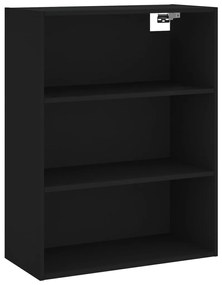 fekete szerelt fa magasszekrény 69,5x32,5x180 cm
