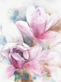 Fotótapéta flizelina Magnólia akvarell rózsa és lila finomság 206x275 +ragasztó