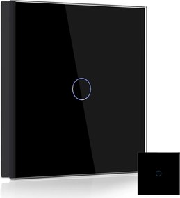 ĂrintĆkapcsolĂł FĂ©nykapcsolĂł Ăveg Led Fekete Szimpla 1G FI60