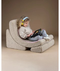 Világosbarna buklé gyerek fotel Moon – Wigiwama