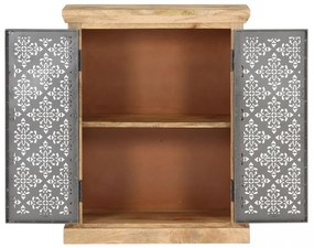 tömör mangófa komód acélajtókkal 60 x 35 x 75 cm