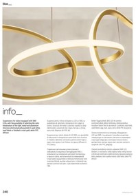 Redo 01-3392 - Dimmelhető LED csillár acélsodronyon BIAS LED/120W/230V aranyszínű