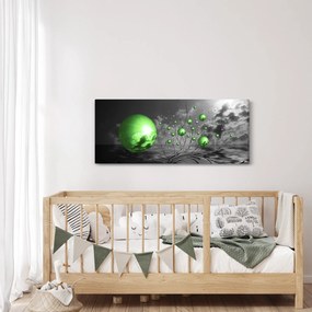 Zöld absztrakt gömbök képe (120x50 cm)