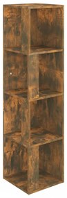 füstös tölgy színű szerelt fa sarokszekrény 33 x 33 x 132 cm
