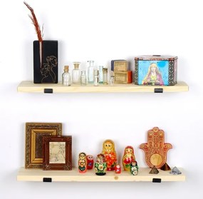 KÉSZLET 2x Fali polc 16x60 cm fenyő