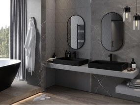 Mexen Loft ovális fürdőszobai tükör 85 x 50 cm, fekete keret - 9851-085-050-000-70