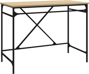 vidaXL sonoma tölgyszínű szerelt fa és vas íróasztal 100x50x75 cm