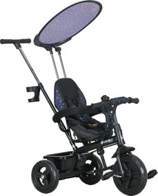 HOMCOM 6 az 1-ben gyermek tricikli tolóval 9 hónaptól 25 kg-ig, levehető napernyővel, biztonsági övvel, pohártartóval, tárolókosárral, 1-5 éves gyerme