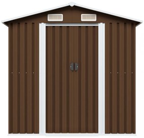 barna acél kerti fészer 204 x 132 x 186 cm